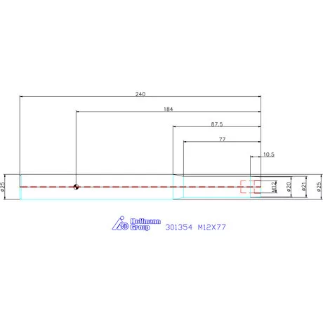 Hengeres befogó becsavarozható maróhoz  M12X77
