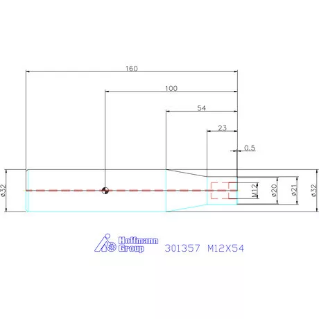 Holex Hengeres befogó becsavarozható maróhoz M12X54