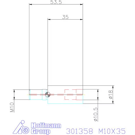 Holex Hosszabbító becsavarozható maróhoz M10X35