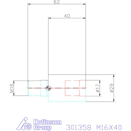 Holex Hosszabbító becsavarozható maróhoz M16X40