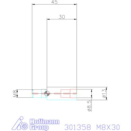 Holex Hosszabbító becsavarozható maróhoz M8X30
