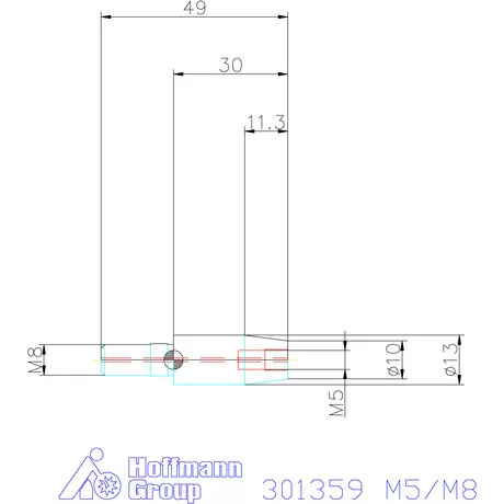 Holex Szűkítő becsavarozható maróhoz M5/M8