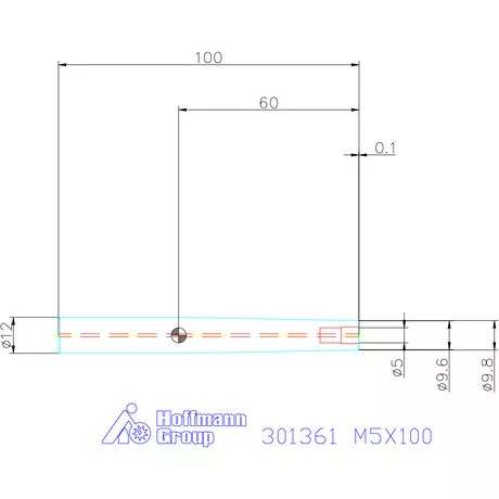 Garant Tömör keményfém hosszabbító becsavarozható maróhoz ⌀ d = 12 mm M5X100