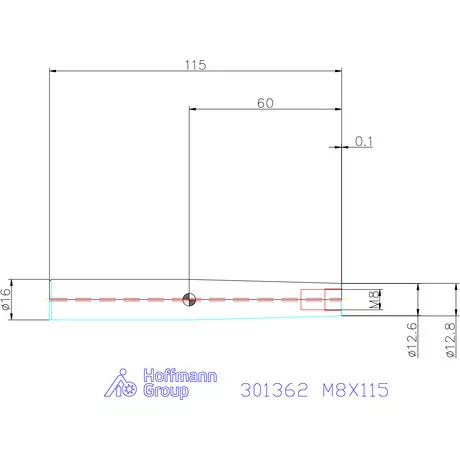 Garant Tömör keményfém hosszabbító becsavarozható maróhoz ⌀ d = 16 mm M8X115