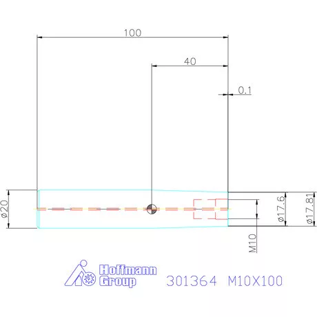 Garant Tömör keményfém hosszabbító becsavarozható maróhoz ⌀ d = 20 mm M10X100