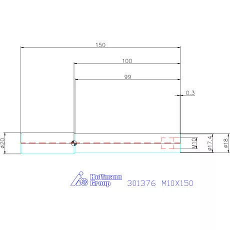 Garant Densimet szerszámbefogó becsavarozható marókhoz M10X150