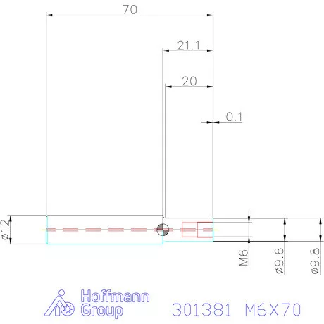 Garant Tömör keményfém hosszabbító becsavarozható maróhoz ⌀ d = 12 mm M6X70
