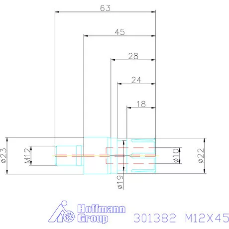 Garant Szorítópatronos becsavarozható adapter ER16 M12X45