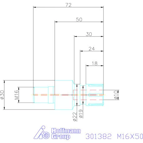 Garant Szorítópatronos becsavarozható adapter ER16 M16X50