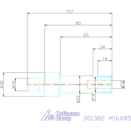 Garant Szorítópatronos becsavarozható adapter ER16 M16X85