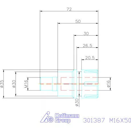 Garant Szorítópatronos becsavarozható adapter ER25 M16X50