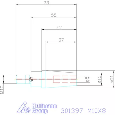 Garant Becsavarozható zsugorbefogó adapter karcsú M10X8