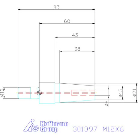Garant Becsavarozható zsugorbefogó adapter karcsú M12X6