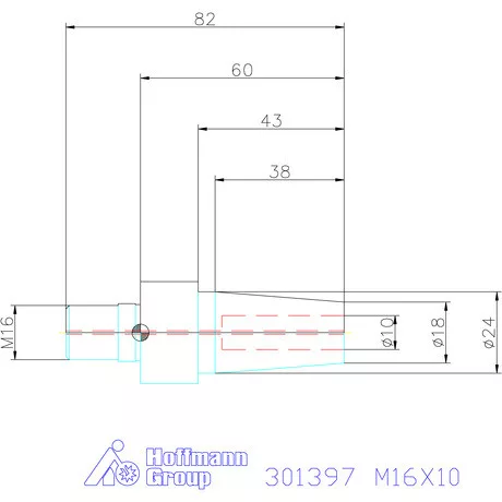Garant Becsavarozható zsugorbefogó adapter karcsú M16X10