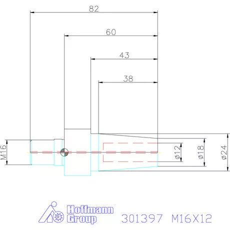 Garant Becsavarozható zsugorbefogó adapter karcsú M16X12