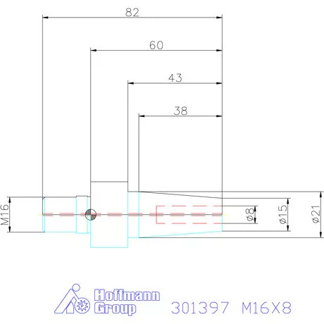 Garant Becsavarozható zsugorbefogó adapter karcsú M16X8