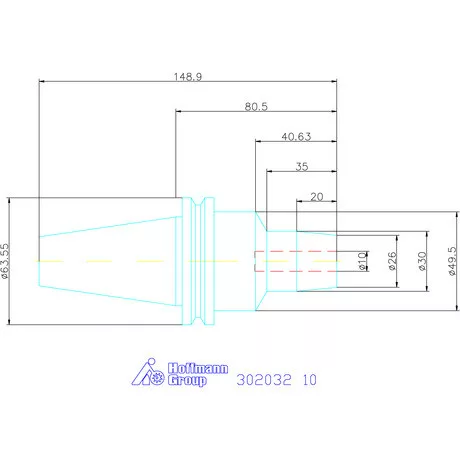 Wte Hidroplasztikus szerszámbefogó rövid, karcsú, ADB alak 10 mm