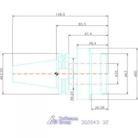 Garant Hidroplasztikus szerszámtartó BASIC rövid, karcsú, Form ADB 32 mm