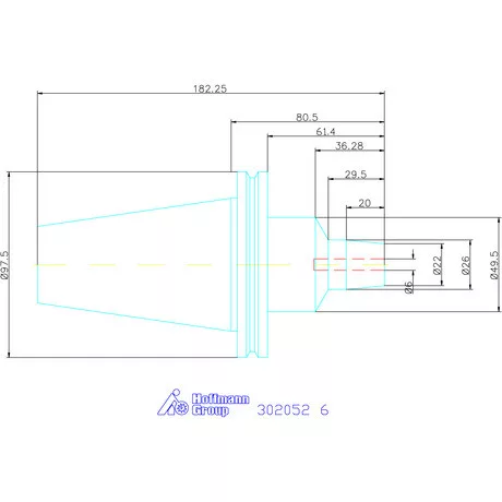 Wte Hidroplasztikus szerszámbefogó rövid, karcsú, ADB alak 6 mm
