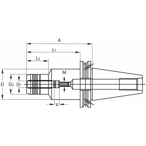Holex Hidroplasztikus szerszámtartó BASIC rövid, karcsú, Form ADB 10 mm
