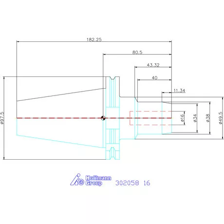 Holex Hidroplasztikus szerszámtartó BASIC rövid, karcsú, Form ADB 16 mm