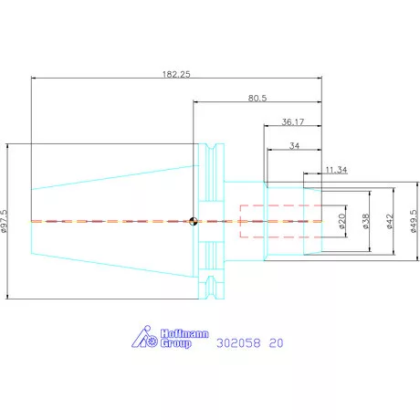 Holex Hidroplasztikus szerszámtartó BASIC rövid, karcsú, Form ADB 20 mm