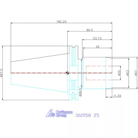 Holex Hidroplasztikus szerszámtartó BASIC rövid, karcsú, Form ADB 25 mm