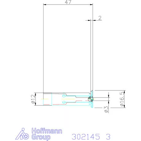 Schunk Hasított közpersely Hűtéssel 3 mm