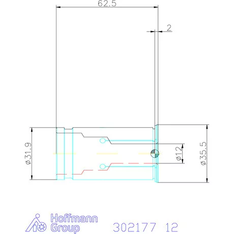 Schunk Hasított közpersely Hűtéssel 12 mm