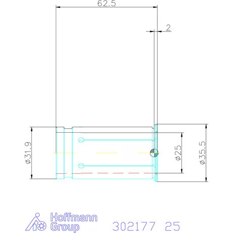 Schunk Hasított közpersely Hűtéssel 25 mm