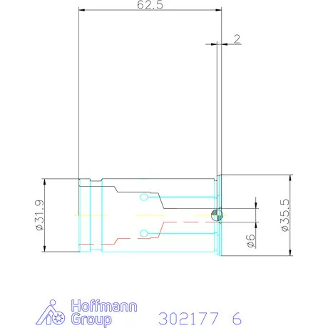 Schunk Hasított közpersely Hűtéssel 6 mm