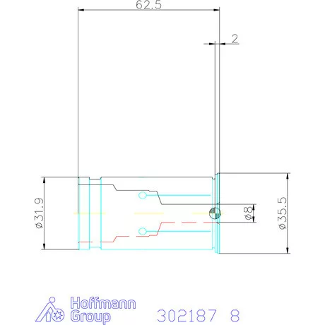 Schunk Hasított közpersely tömített 8 mm