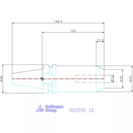 Garant Menesztőlapos befogó AD alak hűtőcsatorna furattal 12 mm