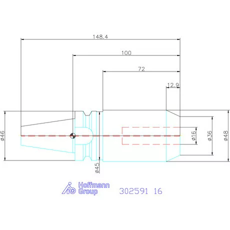 Garant Menesztőlapos befogó AD alak hűtőcsatorna furattal 16 mm