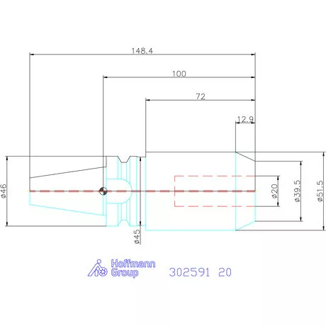 Garant Menesztőlapos befogó AD alak hűtőcsatorna furattal 20 mm