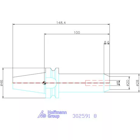Garant Menesztőlapos befogó AD alak hűtőcsatorna furattal 8 mm