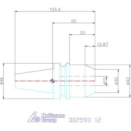 Garant Menesztőlapos befogó AD alak hűtőcsatorna furattal 12 mm