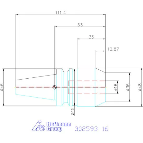 Garant Menesztőlapos befogó AD alak hűtőcsatorna furattal 16 mm