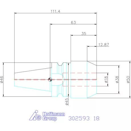 Garant Menesztőlapos befogó AD alak hűtőcsatorna furattal 18 mm