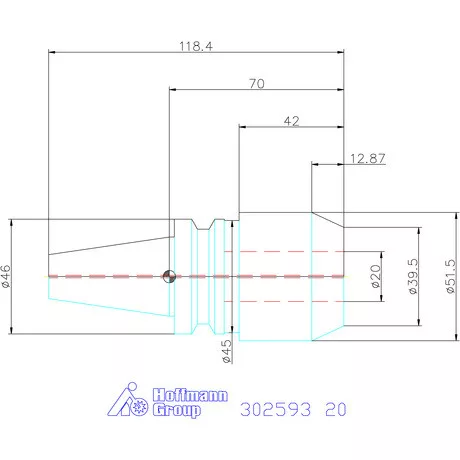 Garant Menesztőlapos befogó AD alak hűtőcsatorna furattal 20 mm