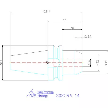 Garant Menesztőlapos befogó ADB alak hűtőcsatorna furattal 14 mm