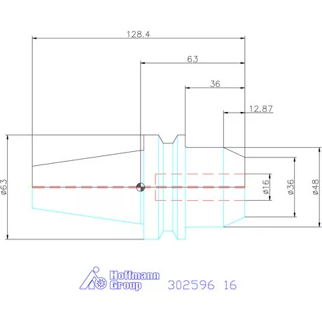 Garant Menesztőlapos befogó ADB alak hűtőcsatorna furattal 16 mm