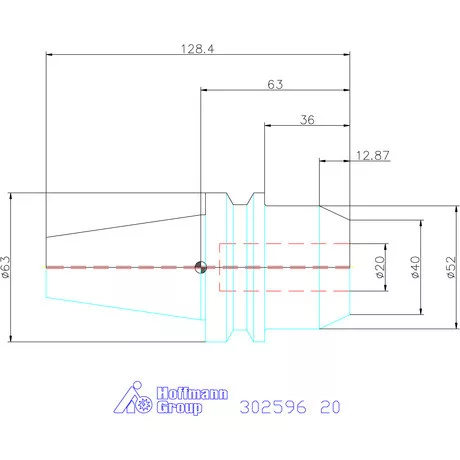 Garant Menesztőlapos befogó ADB alak hűtőcsatorna furattal 20 mm