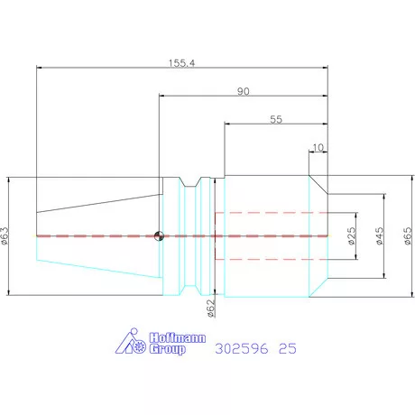 Garant Menesztőlapos befogó ADB alak hűtőcsatorna furattal 25 mm