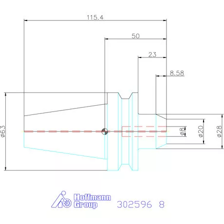 Garant Menesztőlapos befogó ADB alak hűtőcsatorna furattal 8 mm