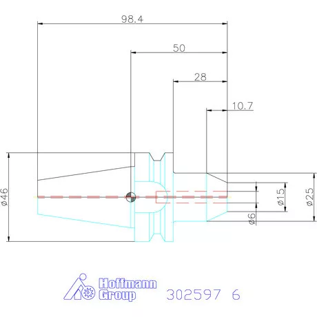 Holex Menesztőlapos befogó AD alak 6 mm