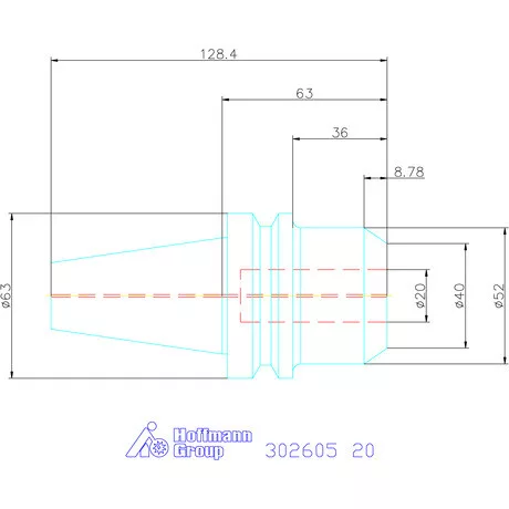Eroglu Menesztőlapos befogó ADB alak hűtőcsatornával 20 mm