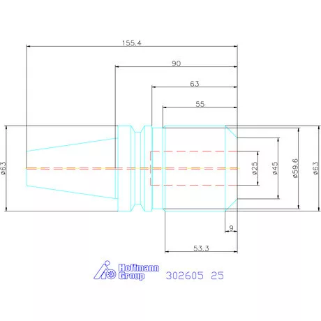 Eroglu Menesztőlapos befogó ADB alak hűtőcsatornával 25 mm