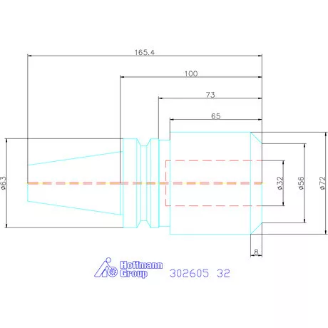 Eroglu Menesztőlapos befogó ADB alak hűtőcsatornával 32 mm
