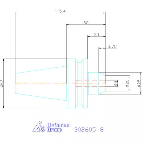 Eroglu Menesztőlapos befogó ADB alak hűtőcsatornával 8 mm